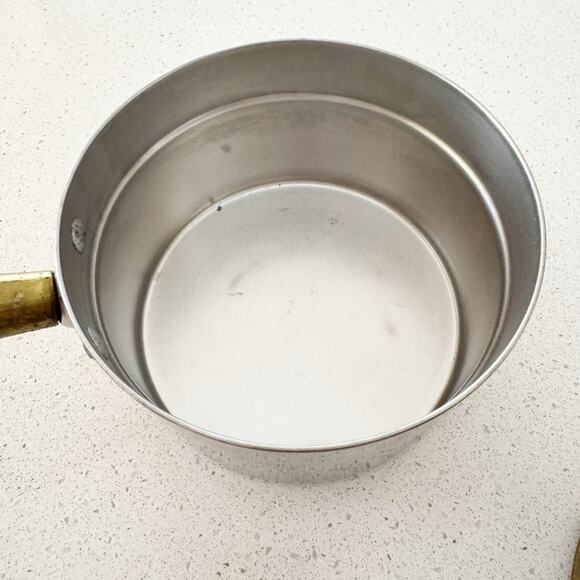 Vintage Double Boiler Pans Cook Set 4 PC Wood Handle 4 Cups 32 Oz - Picture 5 of 6